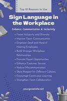 Top 10 Tips for Sign Language in the Workplace Pinterest Graphic template