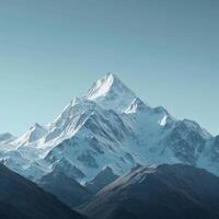A beautiful sky and majestic mountain peaks capped in snow photo