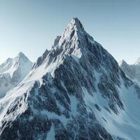 A beautiful sky and majestic mountain peaks capped in snow photo