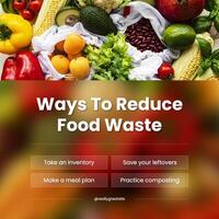modern glassmorphism food waste instagram post template