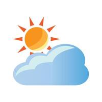 sunny cloudy weather icon illustration design template vector