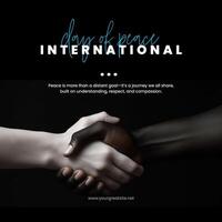 Black White Simp Day of Peace Instagram Post template