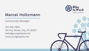Bike to Work Community Business Card template