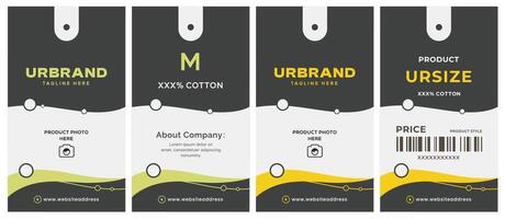 Modern web curve design look cool smart hang tag and price tag to apparel for industry label packaging. vector
