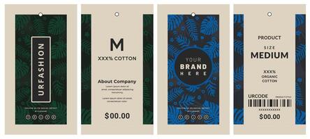 Summer leaf background Hang tag label with price tag modern design for garments apparel fashion product packaging vector