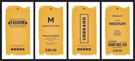 Vintage dot background Hang tag label with price tag abstract design for garments apparel fashion product packaging. vector