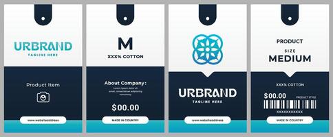 Clean basic minimal hang tag and price tag gradient color design all company sticker label packaging. vector