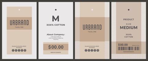 Clean cool dot basic design hang tag label with price tag for high quality garments fashion product packaging item. vector
