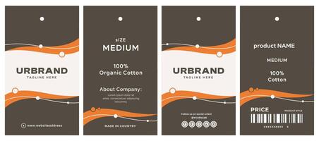Modern curve shape design look cool smart hang tag and price tag to apparel for industry label packaging. vector