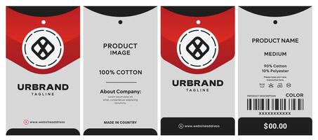 Modern curve shape smart hang tag and price tag to apparel and all industry product label packaging. vector