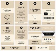 Minimal cool color modern soft look hang tag to price tag for all garments apparel and any industry label packaging design. vector
