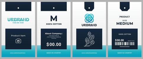 Modern idea minimal shape hang tag with price tag design all industry label packaging. vector