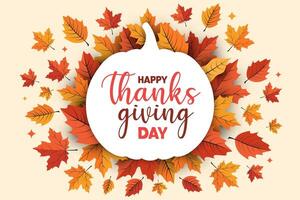 Happy thanksgiving day event illustration backgrounds with maples and leaves vector