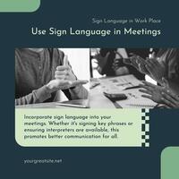 Sign Language (inclusivity in work place) Linkedin Post template