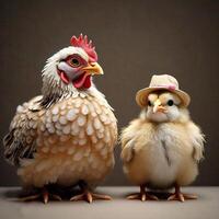 Charming Chickens, A Curious Pair with a Stylish Twist photo