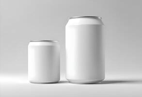 3d realistic container for soda or energy drink, lemonade or beer can mockup free download photo