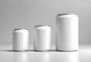 3d realistic container for soda or energy drink, lemonade or beer can mockup free download photo