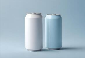 3d realistic container for soda or energy drink, lemonade or beer can mockup free download photo