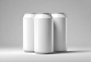 3d realistic container for soda or energy drink, lemonade or beer can mockup free download photo