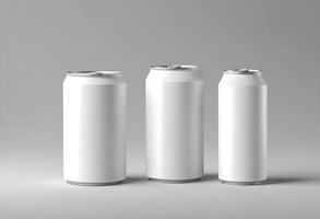 3d realistic container for soda or energy drink, lemonade or beer can mockup free download photo