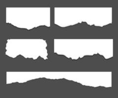 Torn paper sheet texture set vector