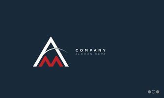 AM Alphabet letters Initials Monogram logo MA, A and M vector