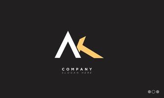 AK Alphabet letters Initials Monogram logo KA, A and K vector