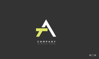 TA Alphabet letters Initials Monogram logo AT, T and A vector