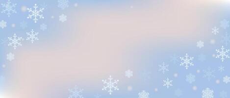 Winter snow wallpaper. Delicate pastel gradient background with snow. Winter background. vector