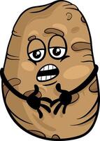 funny potato vegetable cartoon illustration vector