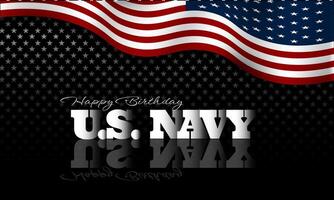 Happy Birthday US Navy October 13 background Illustration With Half Gradient text vector