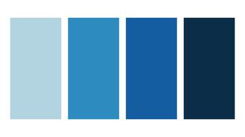 Midnight blue, dark blue, blue, baby blue color palette. Set of bright color palette combination in rgb hex. Color palette for ui ux design. Abstract illustration for your graphic design, banner vector
