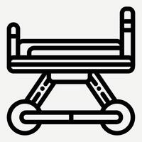 Stretcher icon, illustration of Stretcher ambulance suitable for infographics about first aid, hospitals, patient care and health. vector