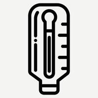 Thermometer icon in line style is suitable as a symbol for checking body temperature, fever, and infographics about illness. vector
