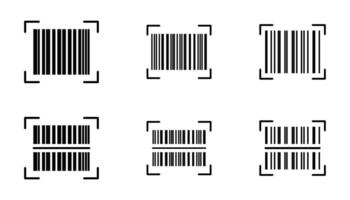 Fake barcode scanner icon set for design collection apps and website ui. vector