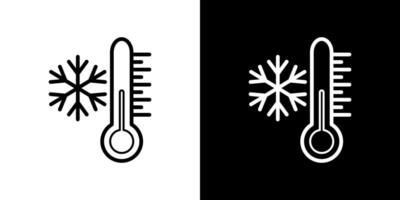 Cold weather and low temperature icons. vector