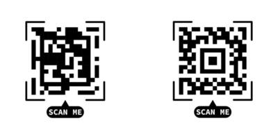 Fake QR code scan sign. vector
