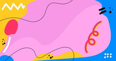 Hand drawn Doodle pattern background with abstract shapes and dots. Modern pattern bright color creative trendy fluid for Banner, Flyer, Cover, Wallpaper vector