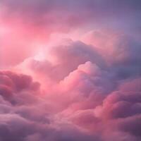 Generated Ai dreamy cloudspace with soft pink and purple heus photo