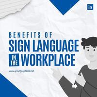 Sign Language in the Workplace Linkedin Post template