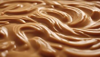 Close-up of Smooth, Swirling Caramel Sauce photo