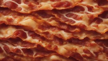 Close-up of Crispy, Cooked Bacon Strips photo