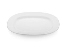 Square plate isolated on white background. photo