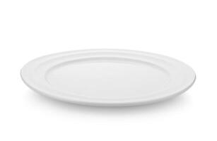 White plate isolated on white background photo