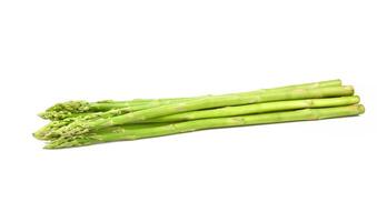 Heap of Asparagus on white background photo