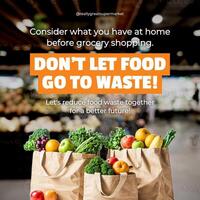 orange photocentric food waste instagram post template