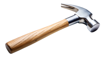 falegname artiglio martello con di legno maneggiare, isolato su un' bianca sfondo, Perfetto per Fai da te progetti, trasparente file png