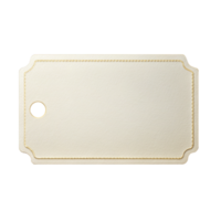 Elegant Blank Tag with Gold Trim and Rounded Corners, cut out isolated PNG transparent