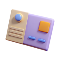 3D Icon of Colorful Postcard with Buttons and Textures for Digital Design png