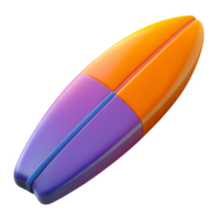 Colorful 3D Icon of Surfboard with Gradient Design png